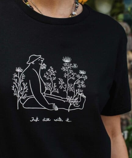 KRISTA BITMETE Unisex T-Shirt “Just Dill With It” | Black
