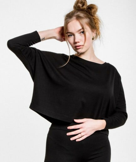 M50 Loose Crop Top Sweater | Black