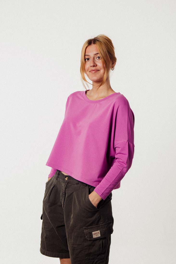 M50 Loose Crop top sweater | Mellow pink