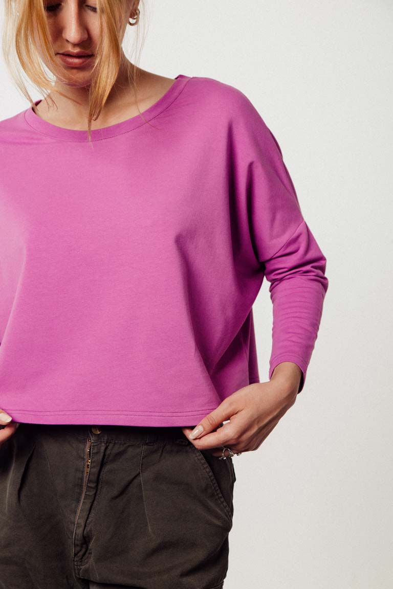 M50 Loose Crop top sweater | Mellow pink