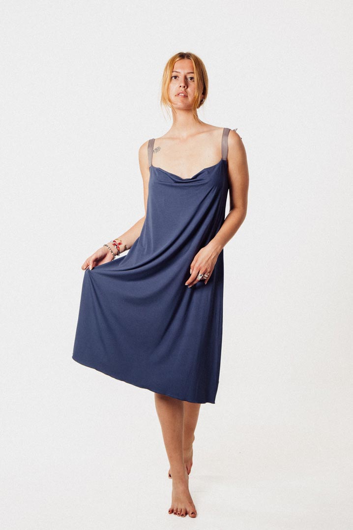 M50 Summer dress with tie bows | Anthracite