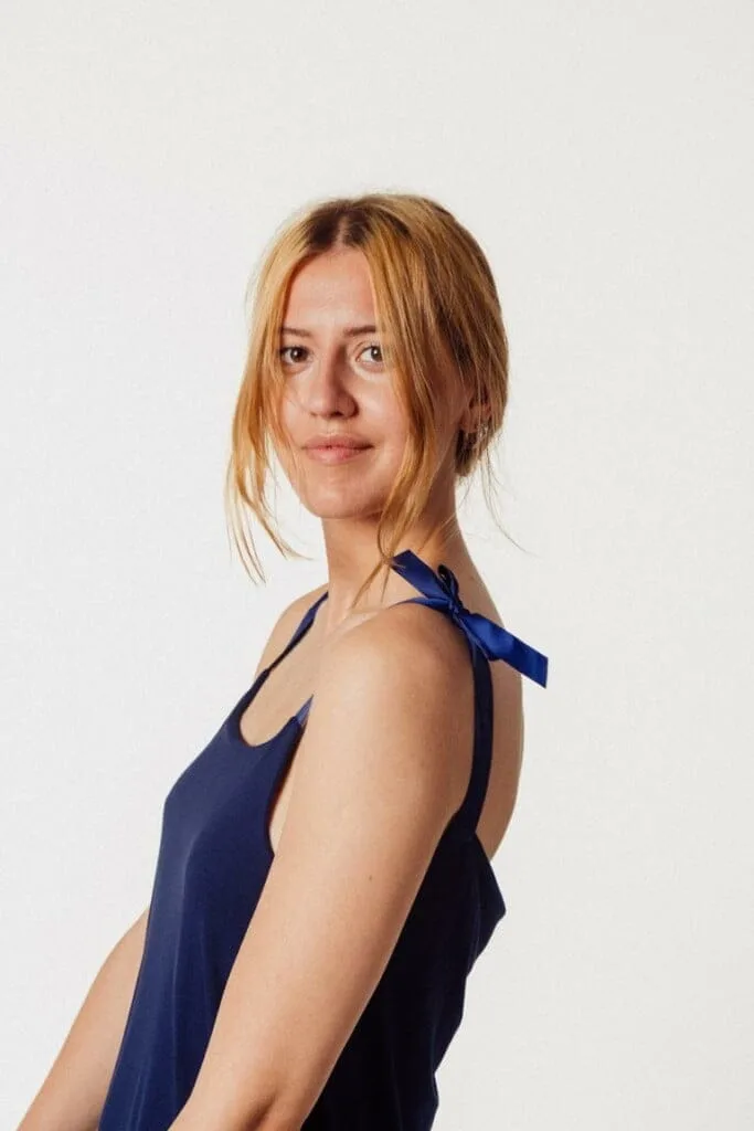 M50 Summer dress with tie bows | Navy