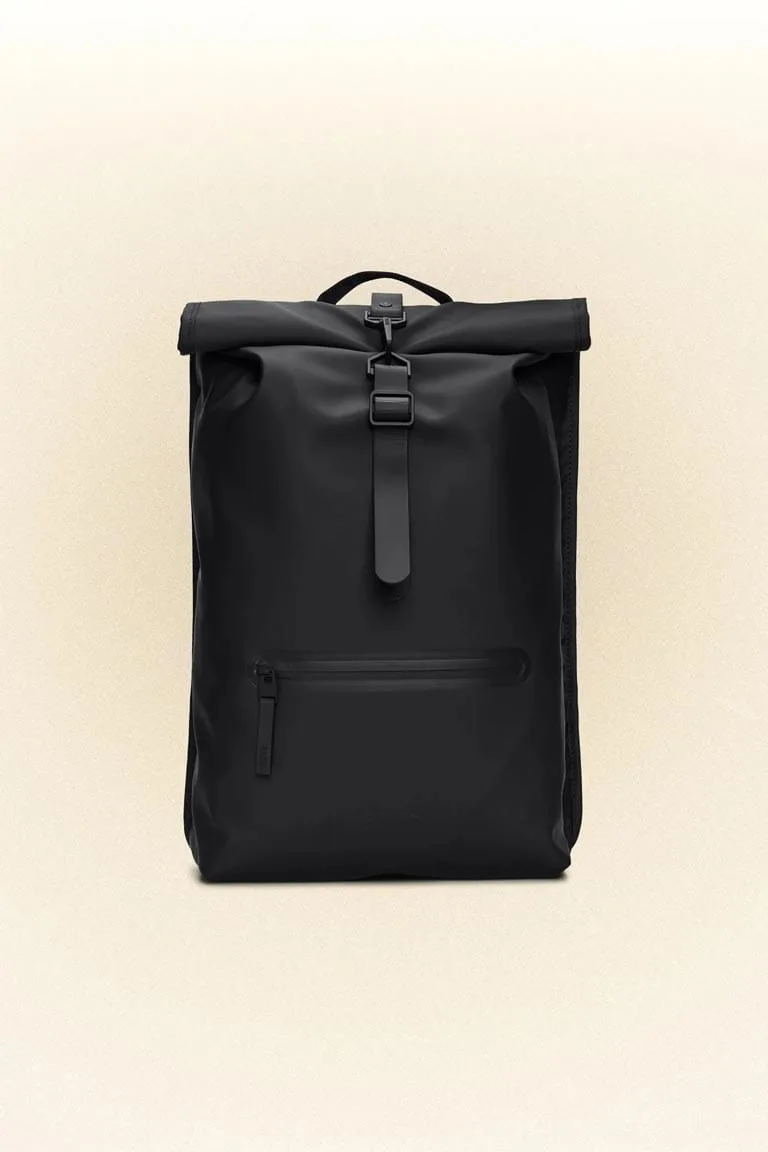 Rains Rolltop Rucksack | Black