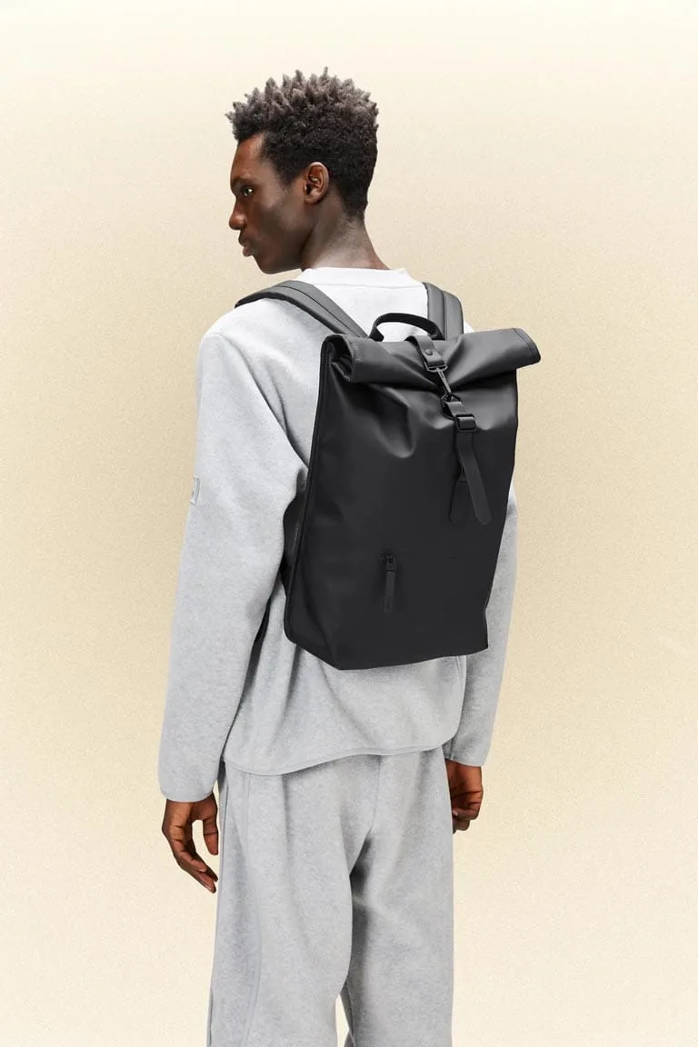 Rains Rolltop Rucksack | Black