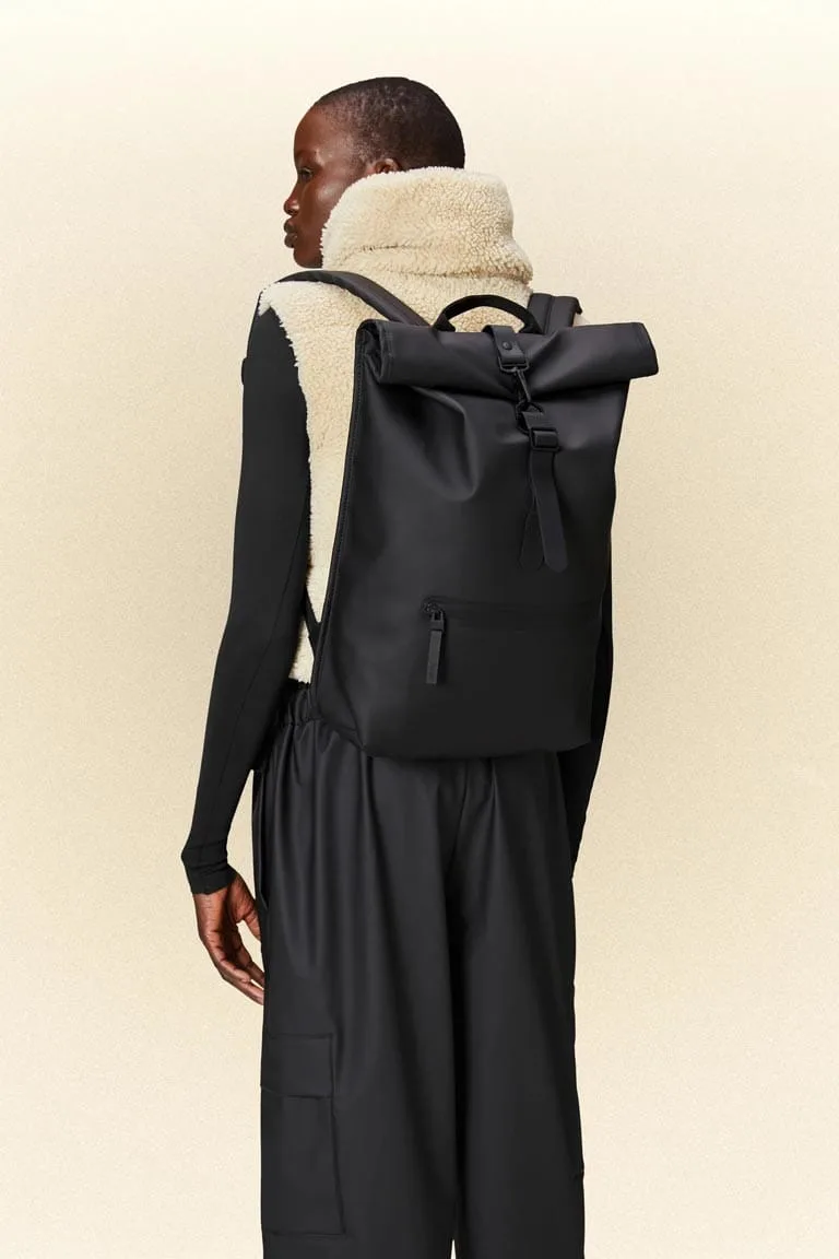 Rains Rolltop Rucksack | Black