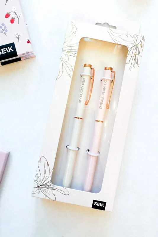 SEIK - HAPPY PENS – MY LUCKY PEN (BLACK) & DREAM. PLAN. DO. (BLUE) – 2 PCS