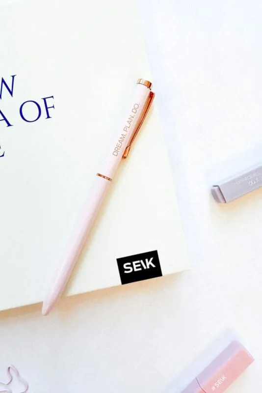 SEIK - HAPPY PENS – MY LUCKY PEN (BLACK) & DREAM. PLAN. DO. (BLUE) – 2 PCS