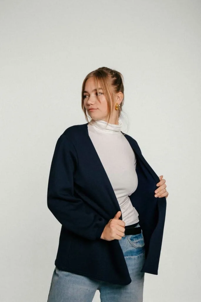 M50 Balloon Sleeve Jacket | Navy Blue
