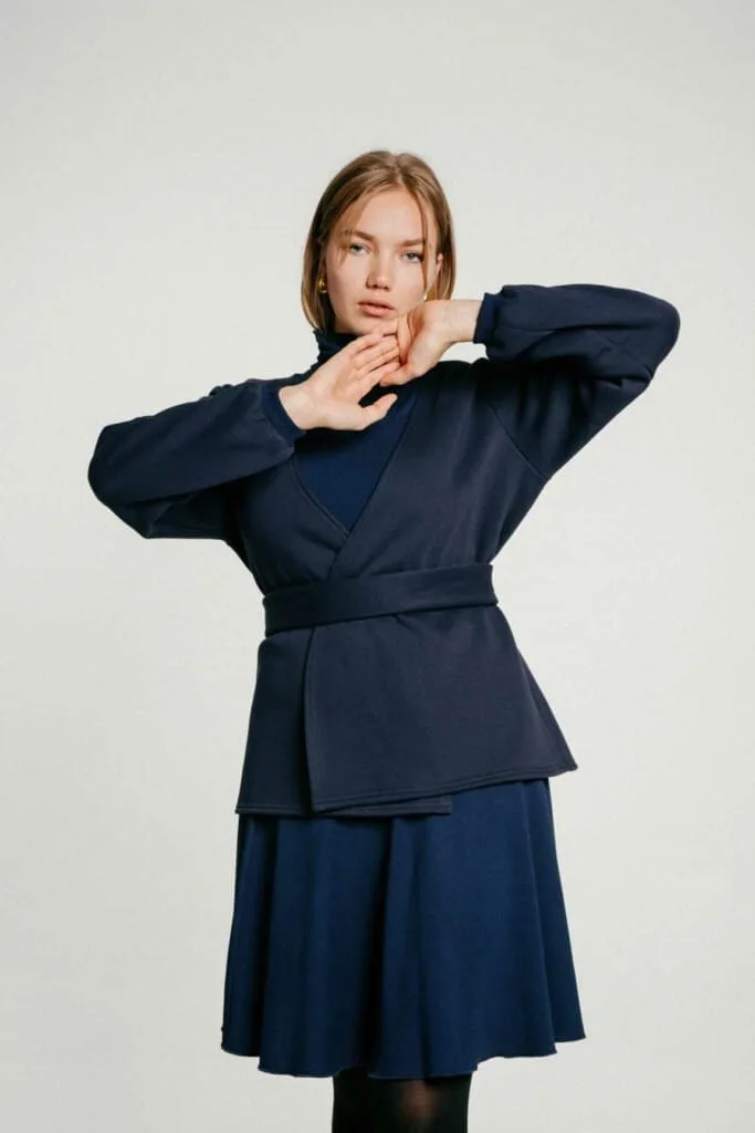 M50 Balloon Sleeve Jacket | Navy Blue