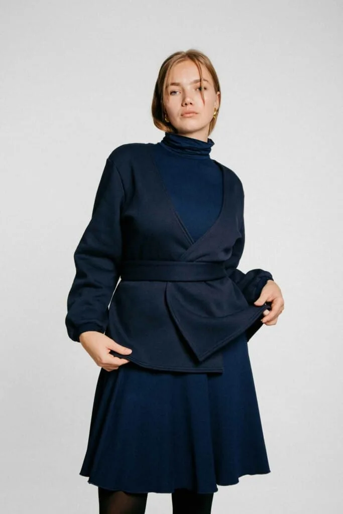 M50 Balloon Sleeve Jacket | Navy Blue