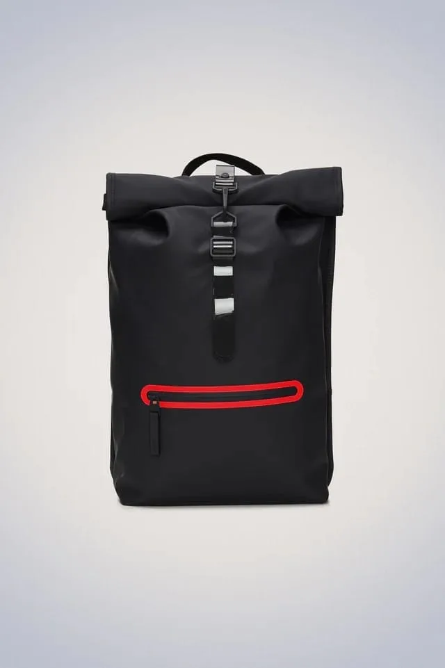 Rains Rolltop Rucksack Contrast | Black