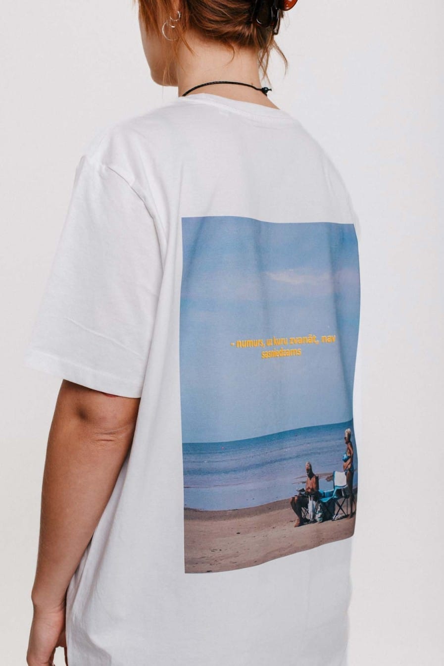 M50 Organic Catton T-shirt NUMURS NAV SASNIEDZAMS I Off white