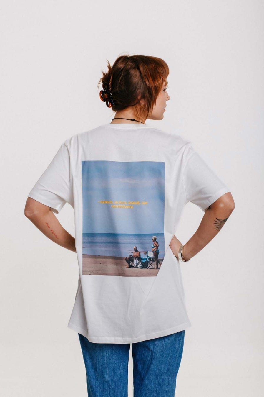 M50 Organic Catton T-shirt NUMURS NAV SASNIEDZAMS I Off white