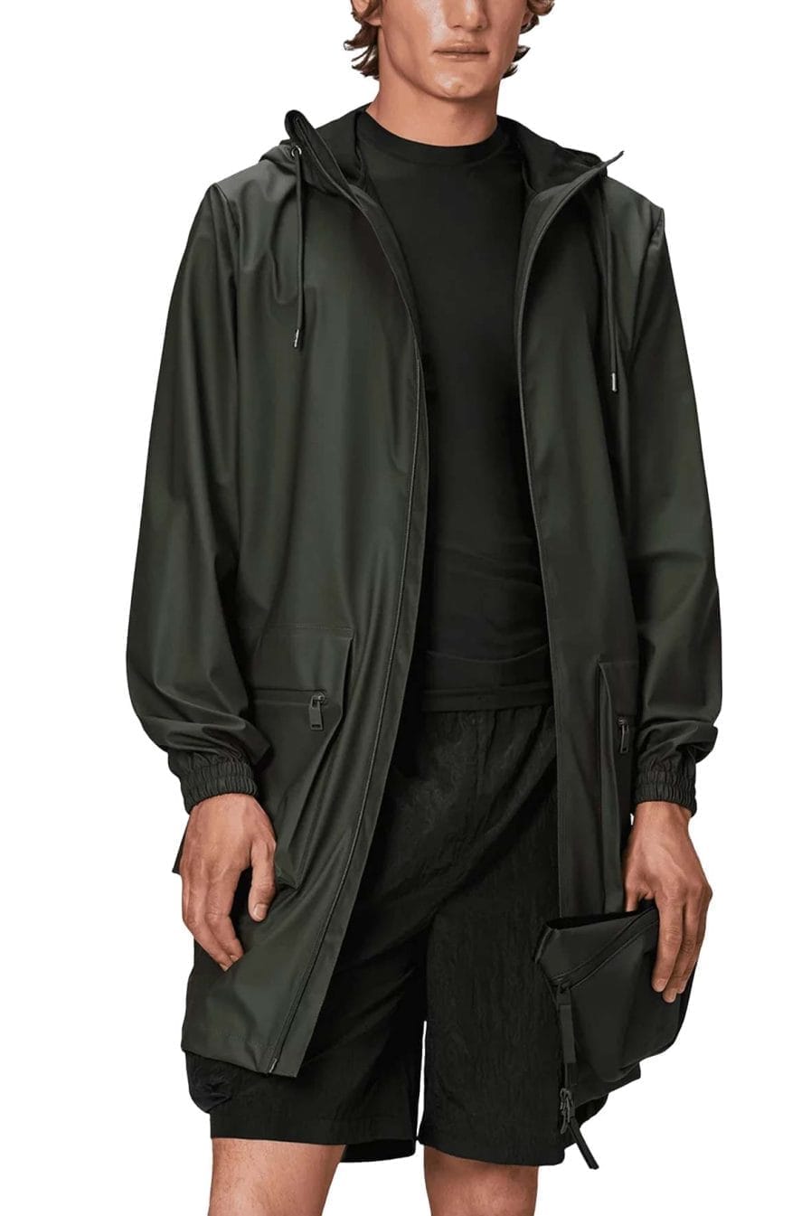 RAINS Cargo Long Jacket | Green