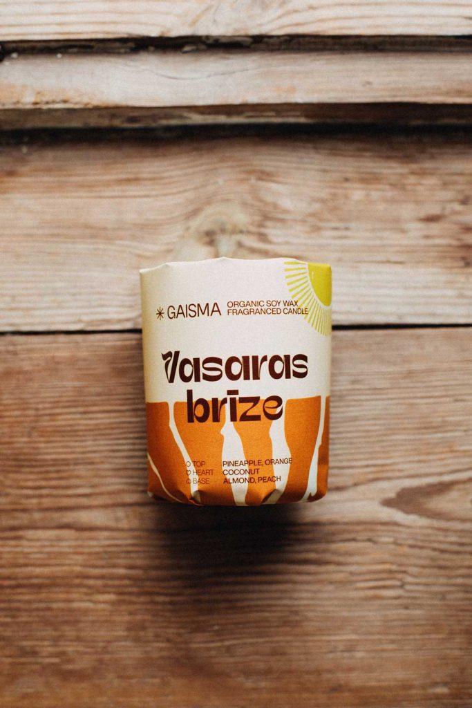 GAISMA 13 Vasaras Brīze 180g Organic Soy Wax Cand