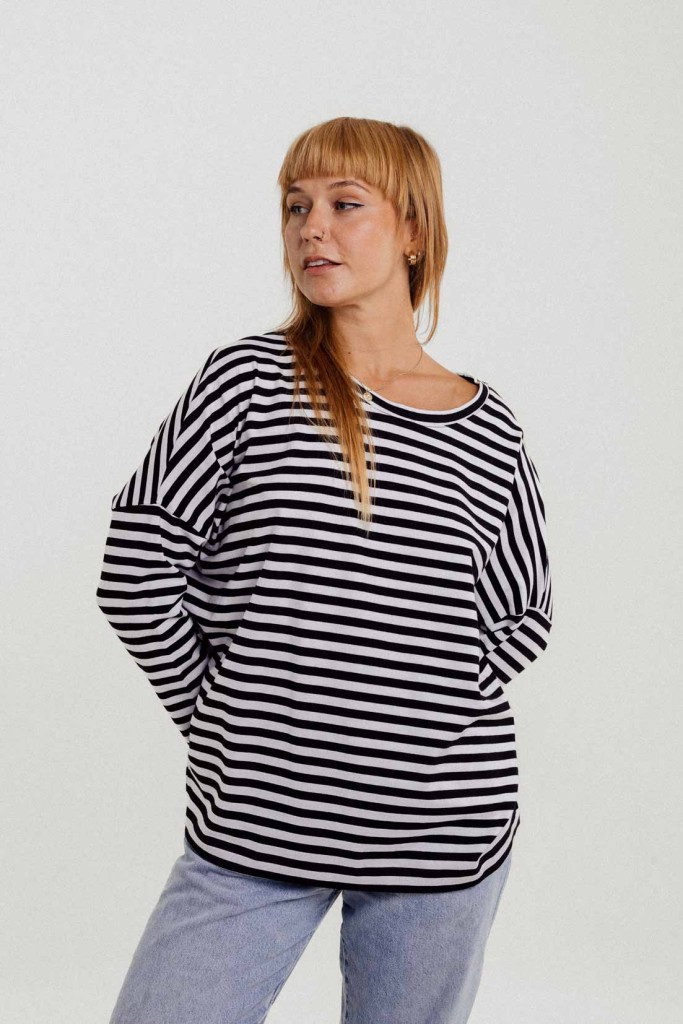 M50 Loose Cut Sweater | Black stripes