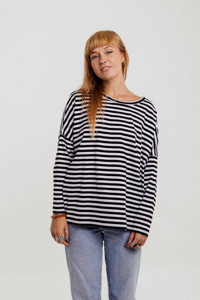 M50 Loose Cut Sweater | Black stripes