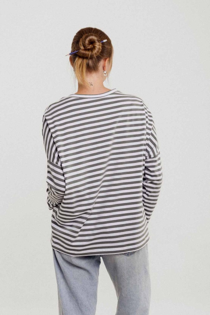 M50 Loose Cut Sweater | Khaki stripes