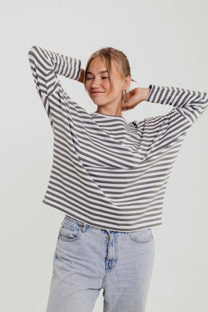 M50 Loose Cut Sweater | Khaki stripes