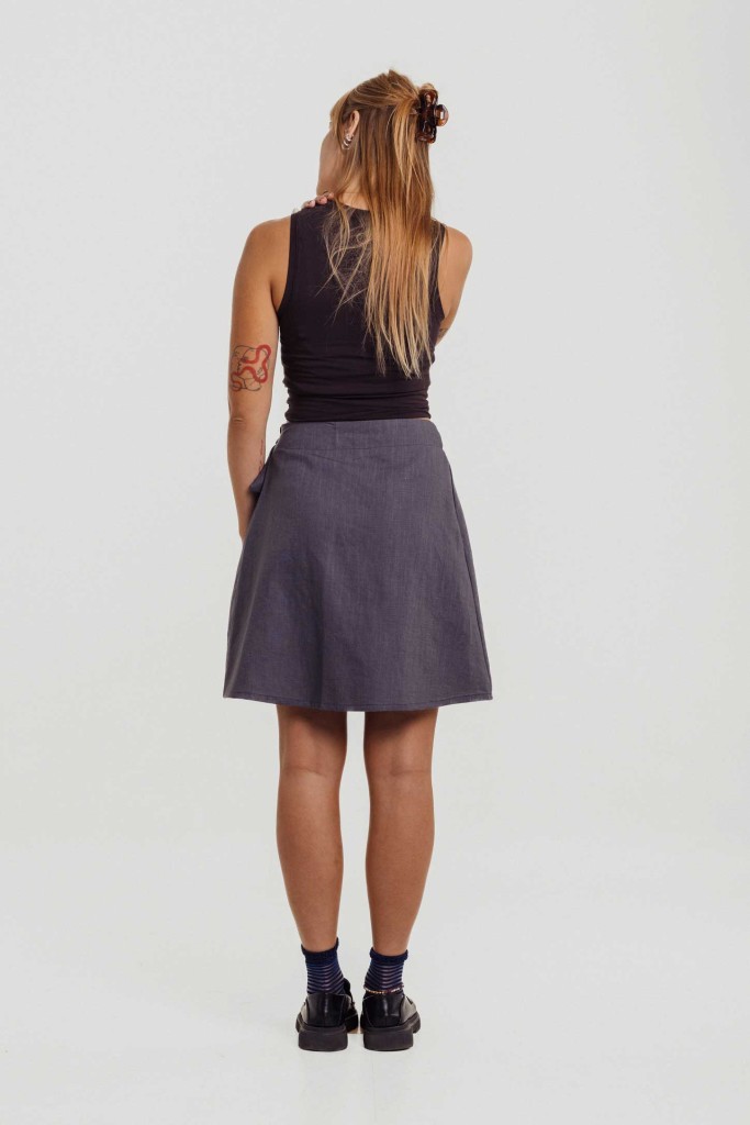 M50 Linen Skirt Kleo | Gray