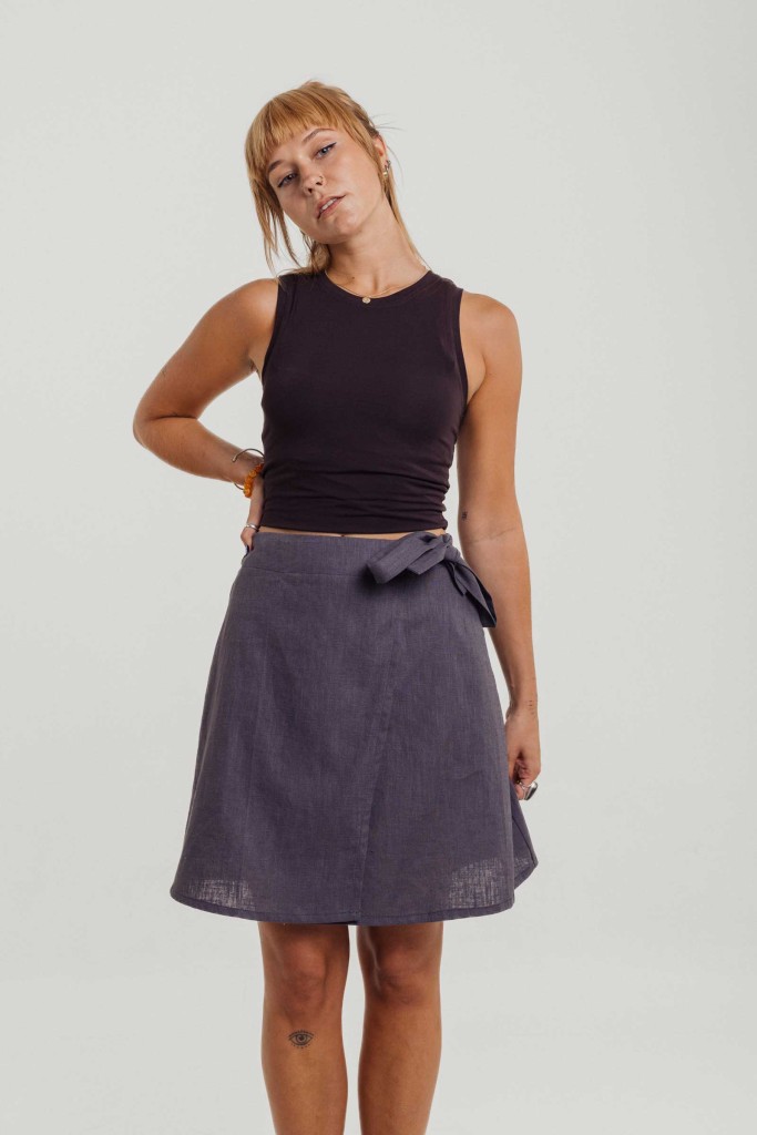 M50 Linen Skirt Kleo | Gray