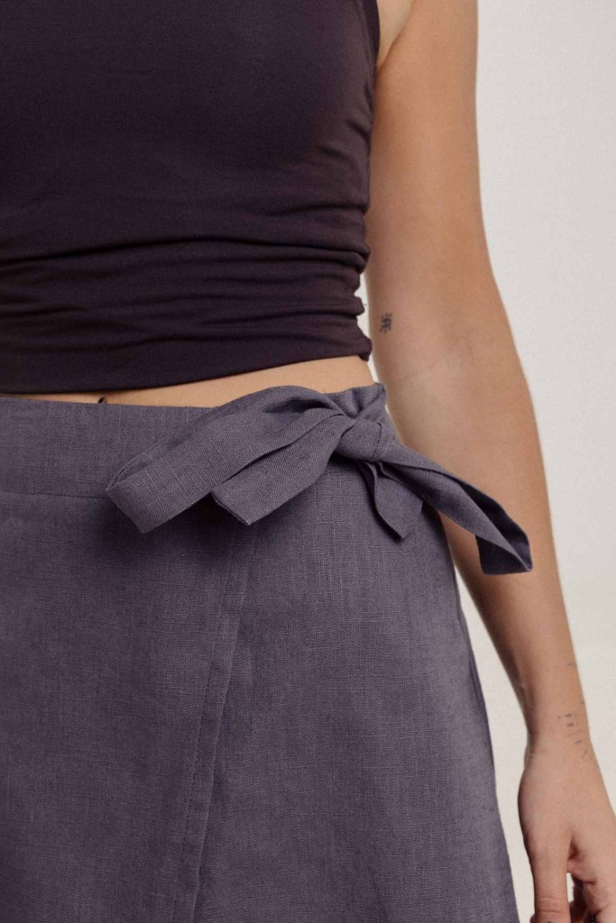 M50 Linen Skirt Kleo | Gray