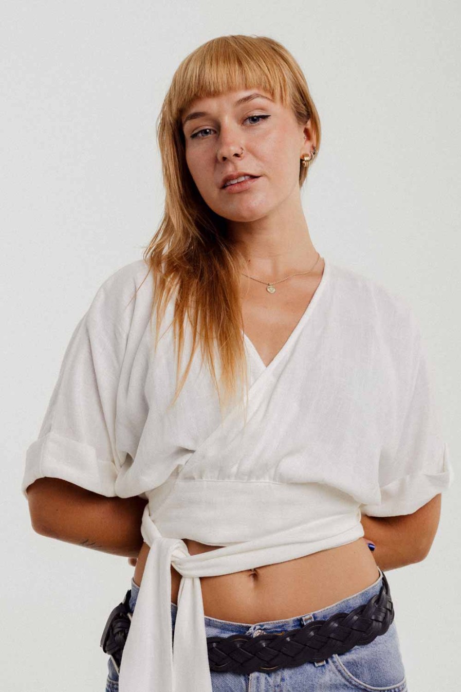 M50 Wrap blouse | White