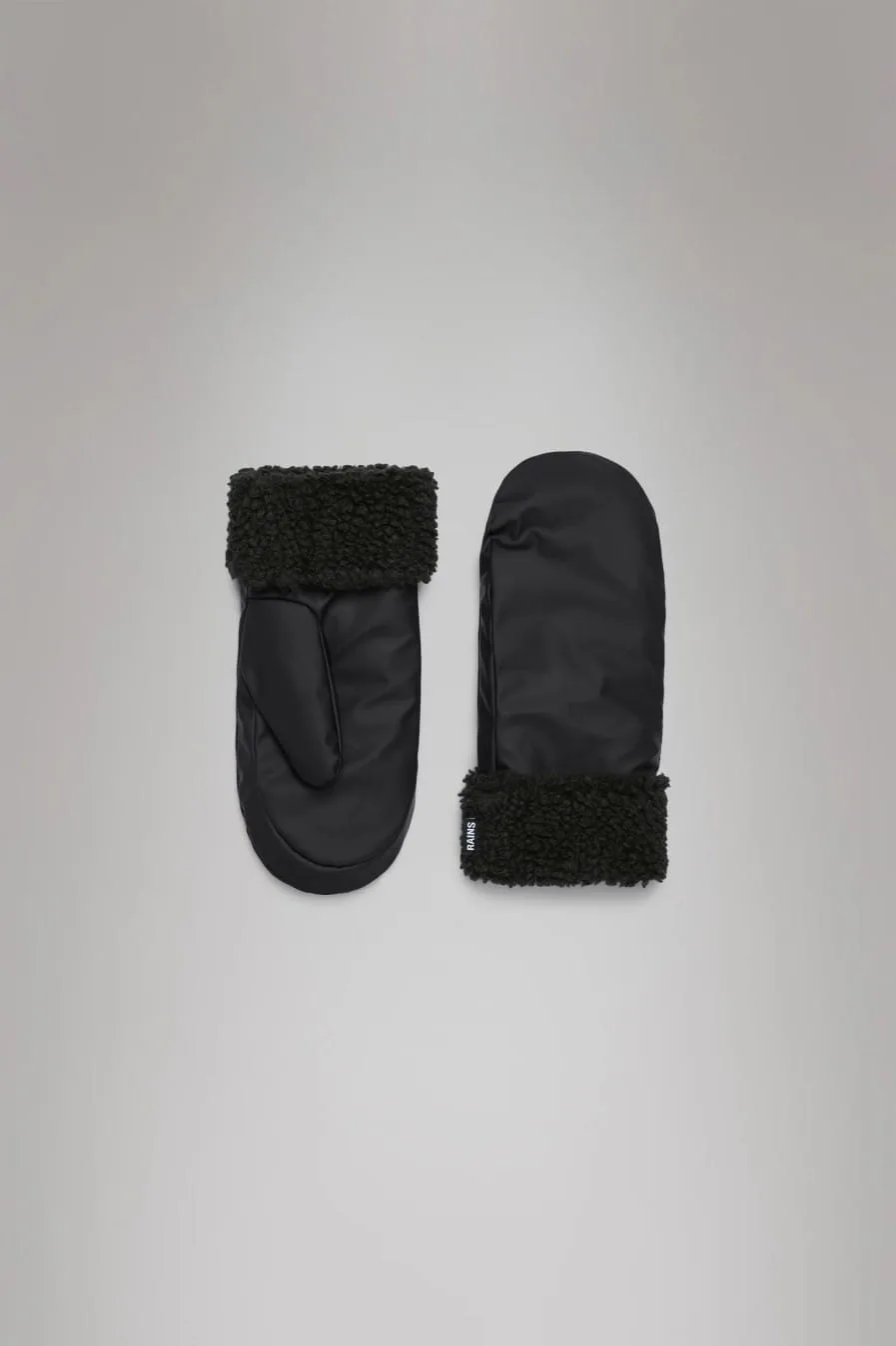 RAINS Puffer Fleece Mittens | Black