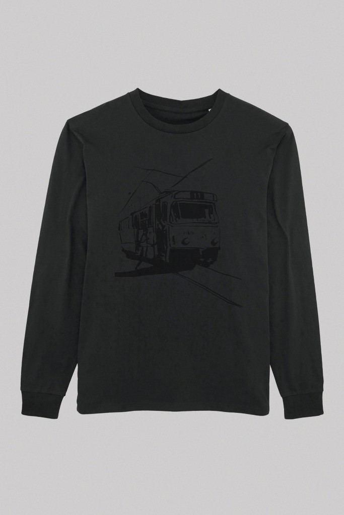 M50 Unisex Organic Cotton Long Sleeve T-Shirt | 11. tram black