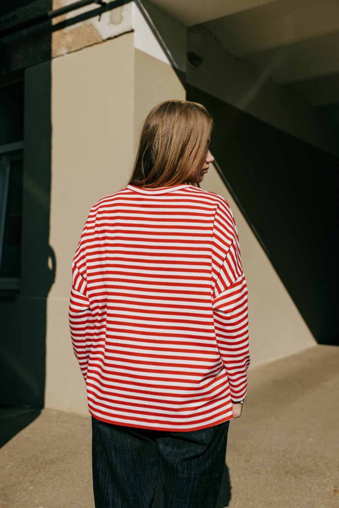 M50 Loose Cut Onesize Sweater | Red Stripes