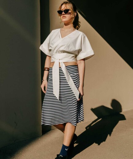 M50 Sun Skirt MIDI | Stripes