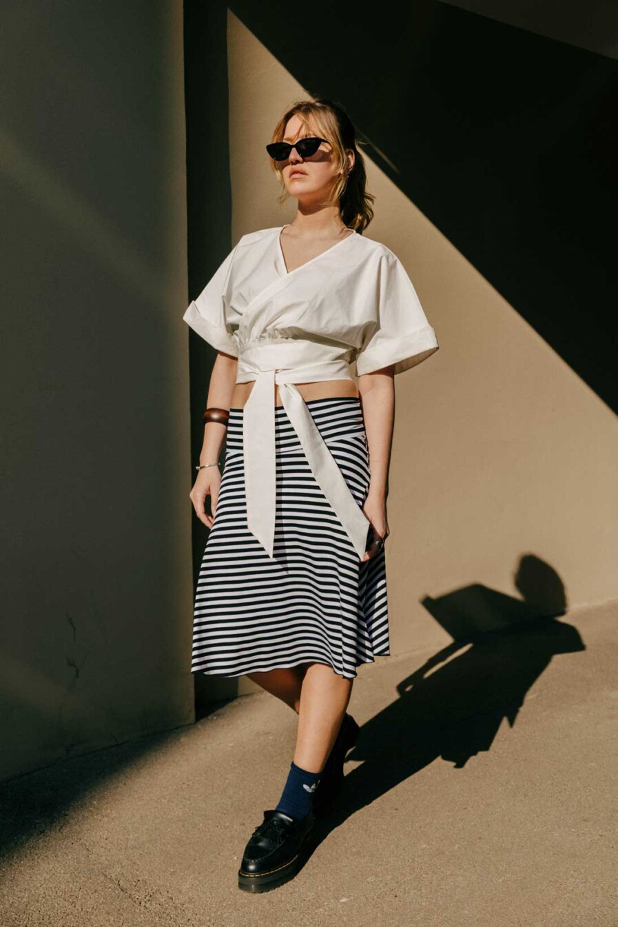 M50 Sun Skirt MIDI | Stripes