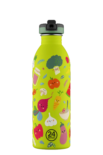 24Bottles Urban Bottle Stone Veggie Friends - Colored Sport Lid 500ml