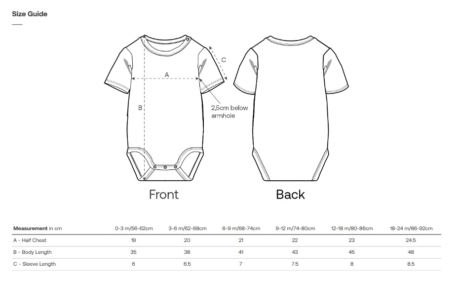Size-guide Oficiālais bērnu rāpulītis godalgotajai animācijas filmai STRAUME / FLOW | Melns