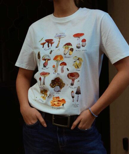 M50 x Zane Veldre Unisex T krekls "Sēnes" | Balts