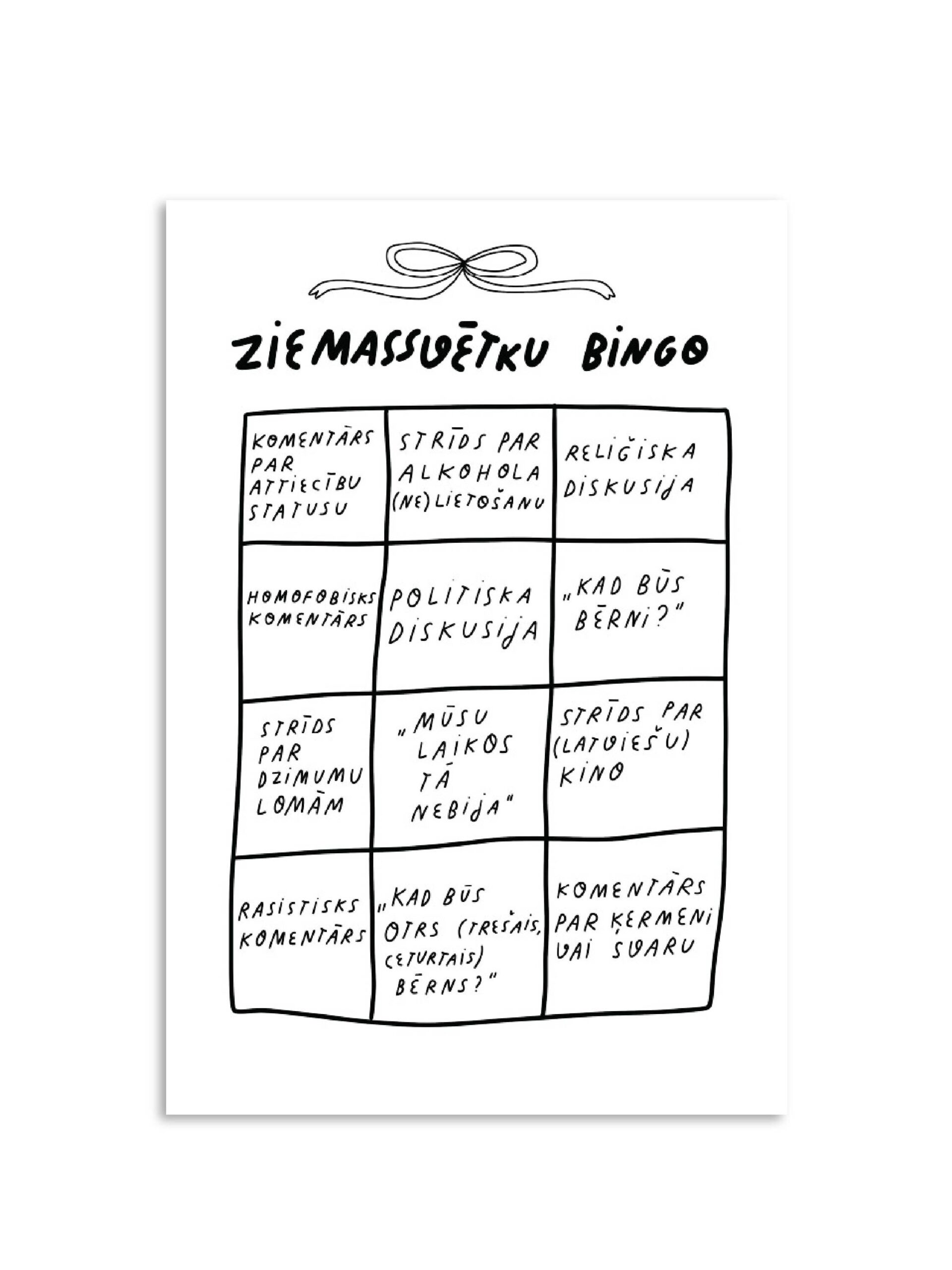 Viss apnicis kartīte | Ziemassvētku Bingo
