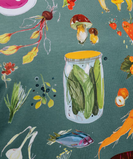 M50 x Zane Veldre Unisex T krekls "Latvijas garšas" | Zaļš