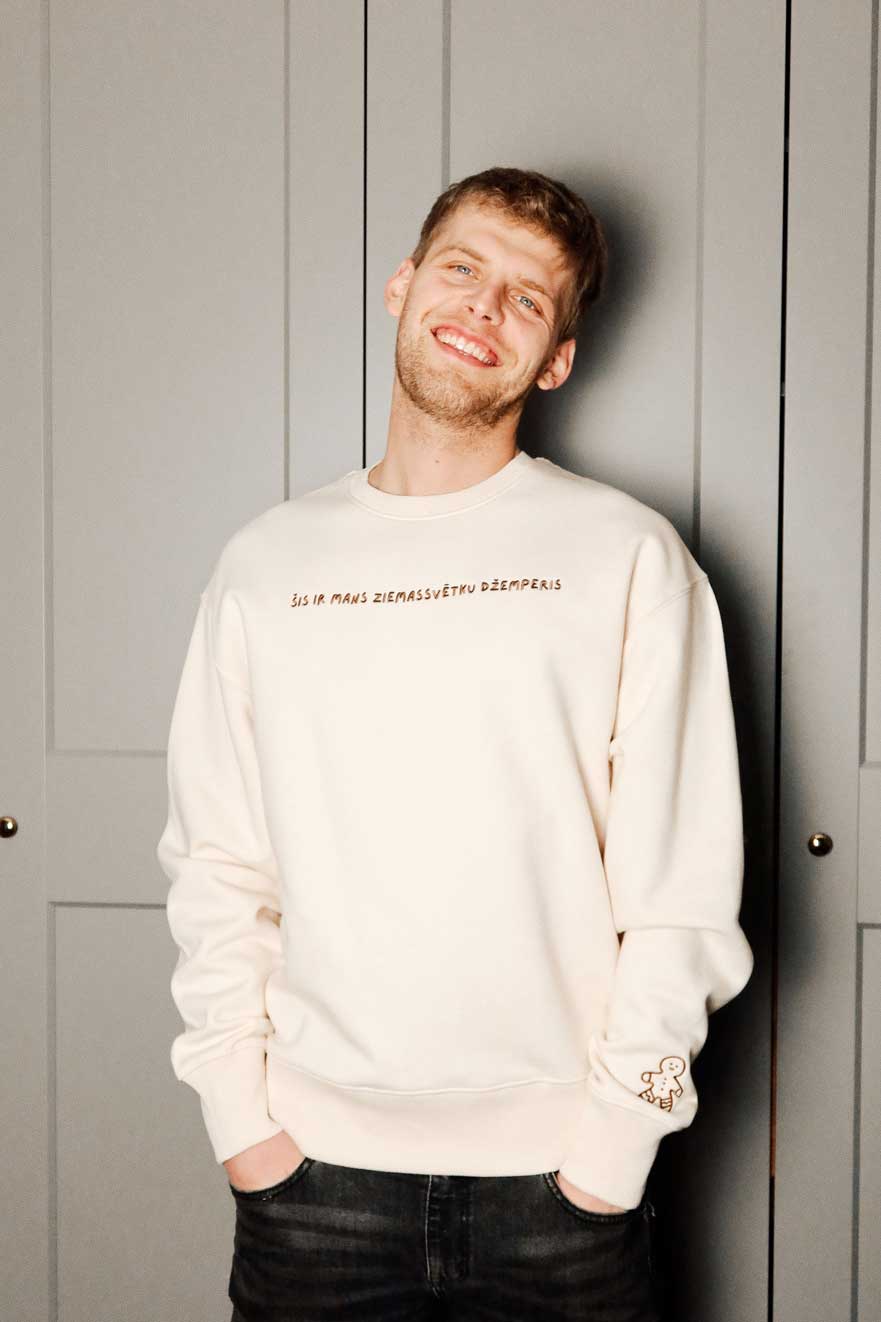 M50 Unisex Relaxed Fit Christmas Sweater | White M50 Unisex Relaxed Fit Christmas Sweater | White