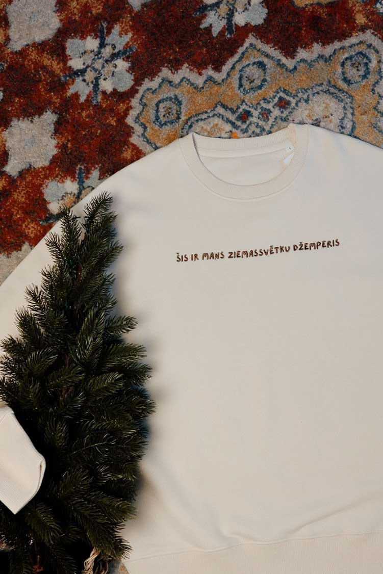 M50 Unisex Relaxed Fit Christmas Sweater | White M50 Unisex Relaxed Fit Christmas Sweater | White