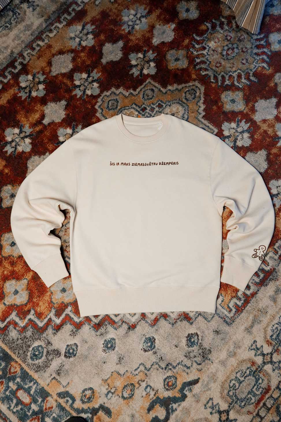 M50 Unisex Relaxed Fit Christmas Sweater | White M50 Unisex Relaxed Fit Christmas Sweater | White