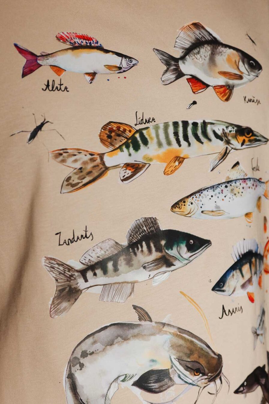 M50 x Zane Veldre Organic Cotton Unisex T-Shirt "Fish" | Sand