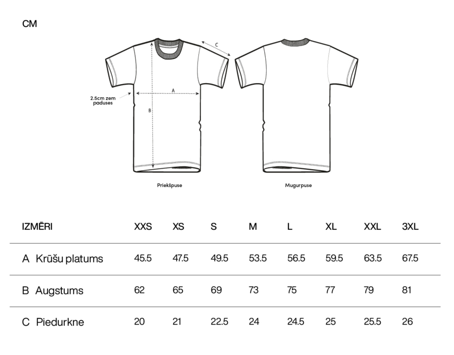 M50 organic cotton T shirt “MĪĻUMS” | Off White