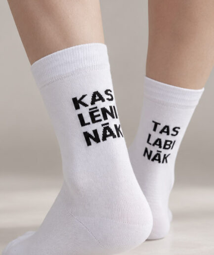 RIIJA Socks Lēni, Labi | White