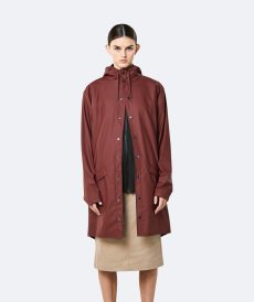 RAINS Long Jacket Maroon