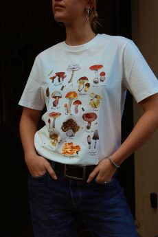 M50 x Zane Veldre Organic Cotton Unisex T-Shirt "Mushrooms" | White
