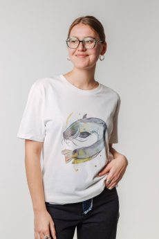 M50 x Zane Veldre Organic cotton Unisex T-shirt CATFISH OFF WHITE